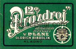 Prazdroj 12° z Měštanského pivovaru v Plzni Oldřich Bibrlik Kladno