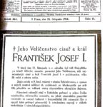 † Jeho Veličenstvo císař a král František Josef I.